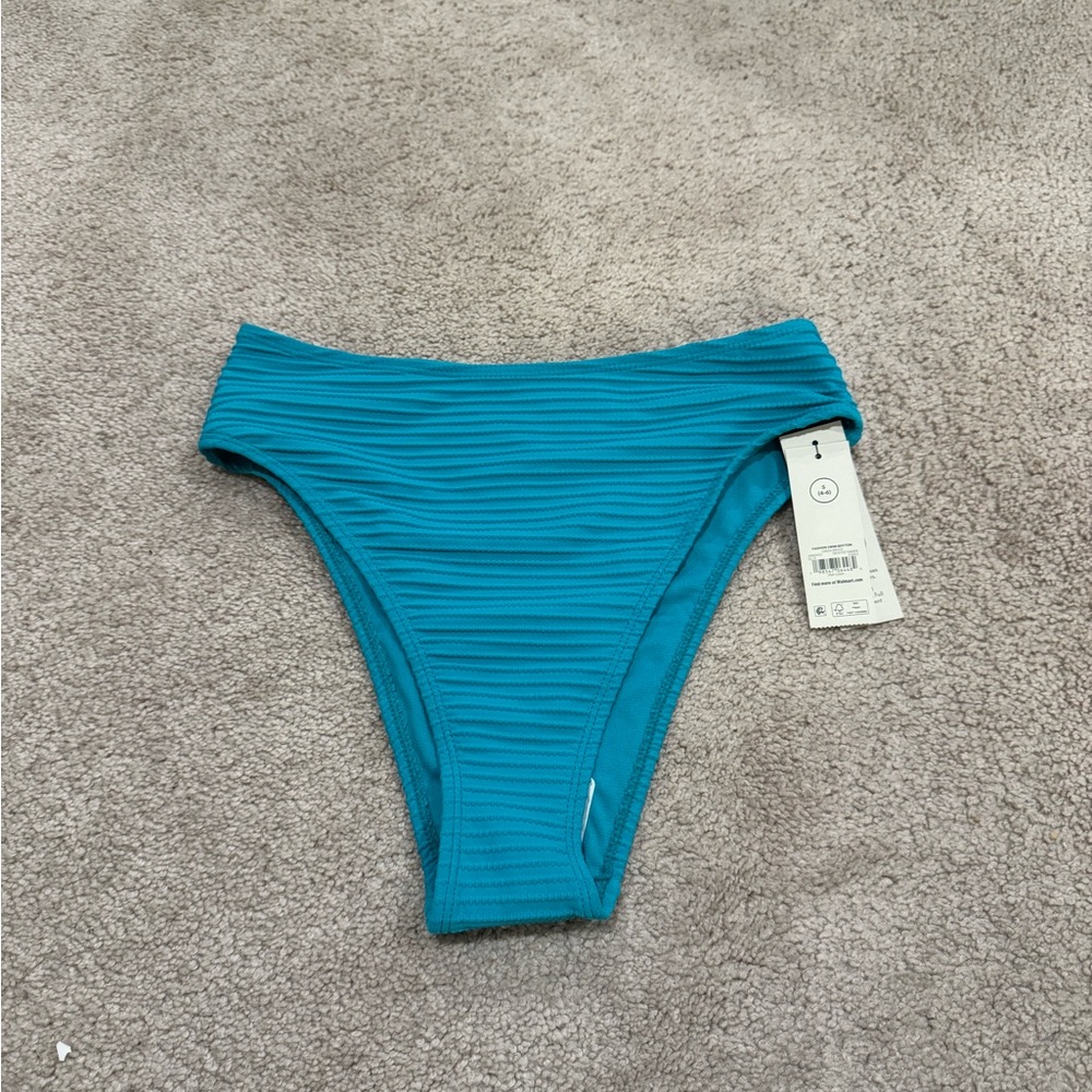 No Boundaries Blue Cheeky High-Waisted Bikini Bottom NWT